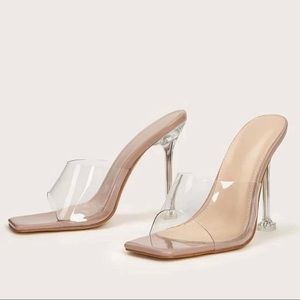 👠Clear Open Toe High Heeled Mules